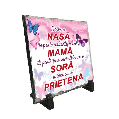 Doar o nasa te poate imbratisa ca o ..., piatra ardezie personalizata, cu mesaj model, pa058